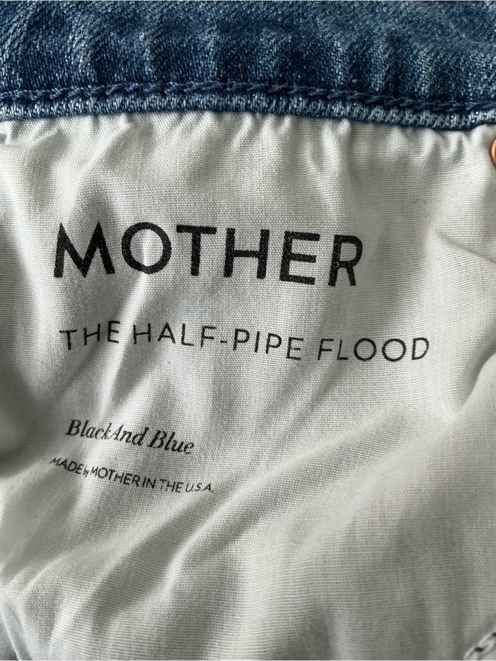 MOTHER SUPERIOR Jeans Half-Pipe Flood Black and Blue Size 28 - Picture 13 of 16